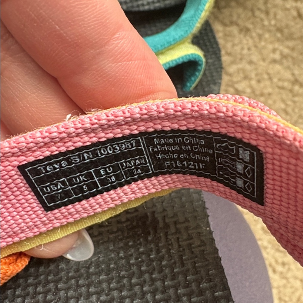 Teva Original Universal Strappy Sandal 90s Multi Colored Women's Sz 7 - Picture 4 of 6